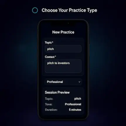 Practice Type Selection Interface
